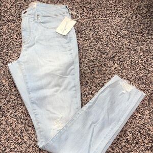 🆕 Universal Thread High Rise Skinny Light Blue Distressed Jeans Sz 0 | NWT